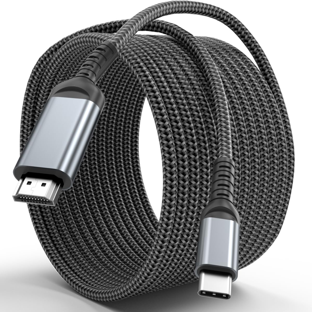 Photo 1 of ALLEASA USB C to HDMI 15 Feet Cable 4K, Anti-Interference Gold-Plated Plugs, Aluminum Type-C to HDMI Cord, Thunderbolt 3 & 4 Compatible for MacBook, iMac, iPad Pro, Galaxy, Surface, Dell, HP