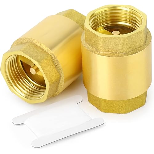GASHER 2PCS Brass Check Valve 1" Female Thread, Backflow Prevention, One Way Check Valves(new)