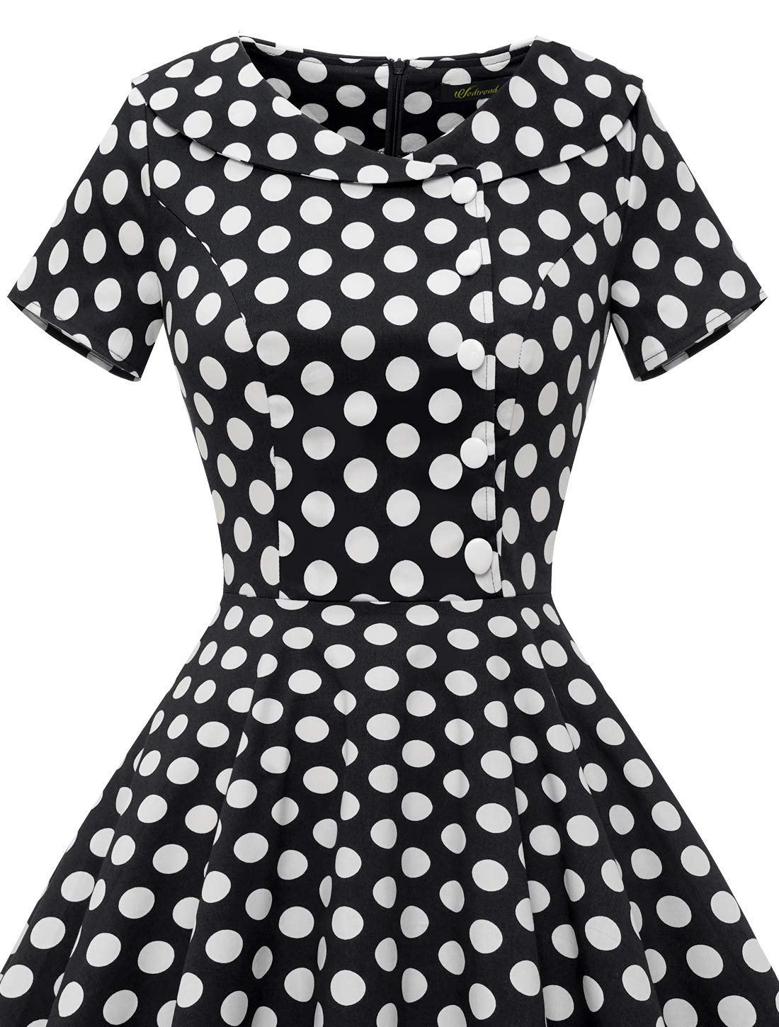 Wedtrend Femme Jupe Basique Plissée Elastique Fille Midi Jupe Button Swing avec Poches