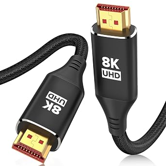 10K 8K 4K HDMI Cable 1FT, Ultra High Speed HDMI Braided Cord, Supports 4K/120Hz, 8K/60Hz, 48Gbps DTSX, HDCP 2.2 & 2.3, HDR 10, HDMI 2.1 Cable