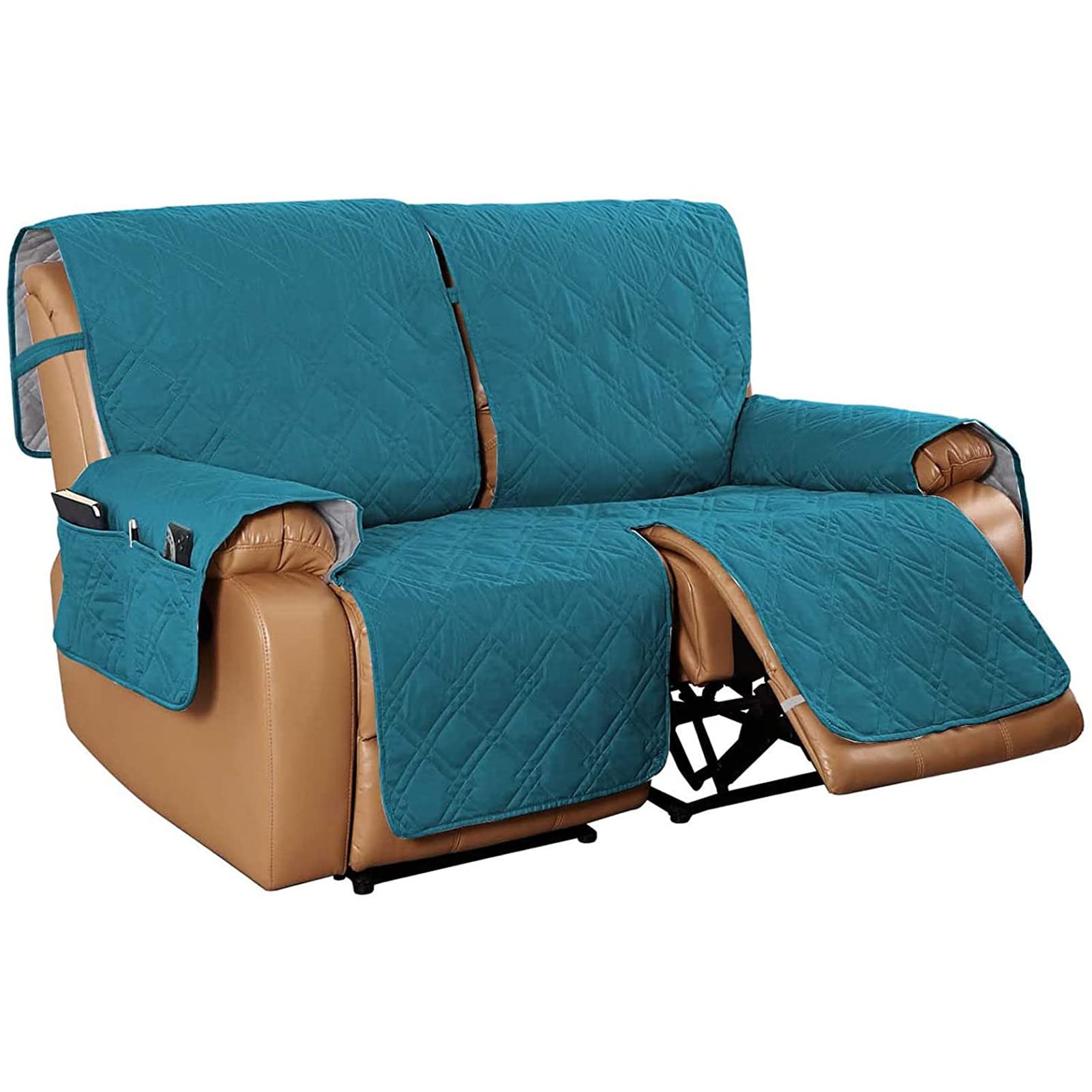 Housse de canapé inclinable 2 places lavable protecteur bleu
