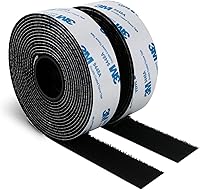 Vista 8 de Cinta autoadhesiva de gancho y bucle de 1 pulgada x 10 pies, fabricada con 3M 9448, sujetadores de tela de nailon entrelazados, cinta adhesiva