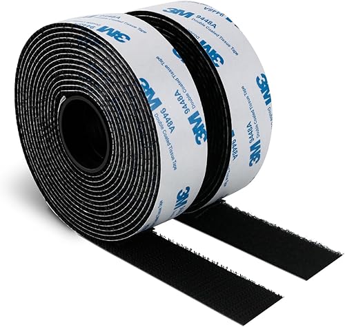 Cinta autoadhesiva de velcro de 1 pulgada x 10 pies de largo, sujetadores de tela de nailon entrelazados, cinta adhesiva resistente reutilizable