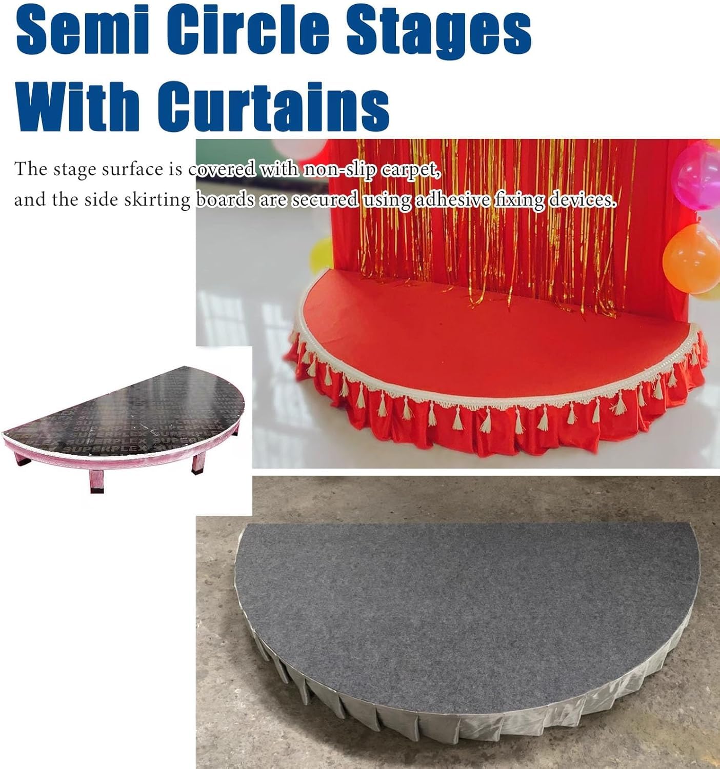 Escenario de Canto for niños: Resistente, semicircular(Gray)