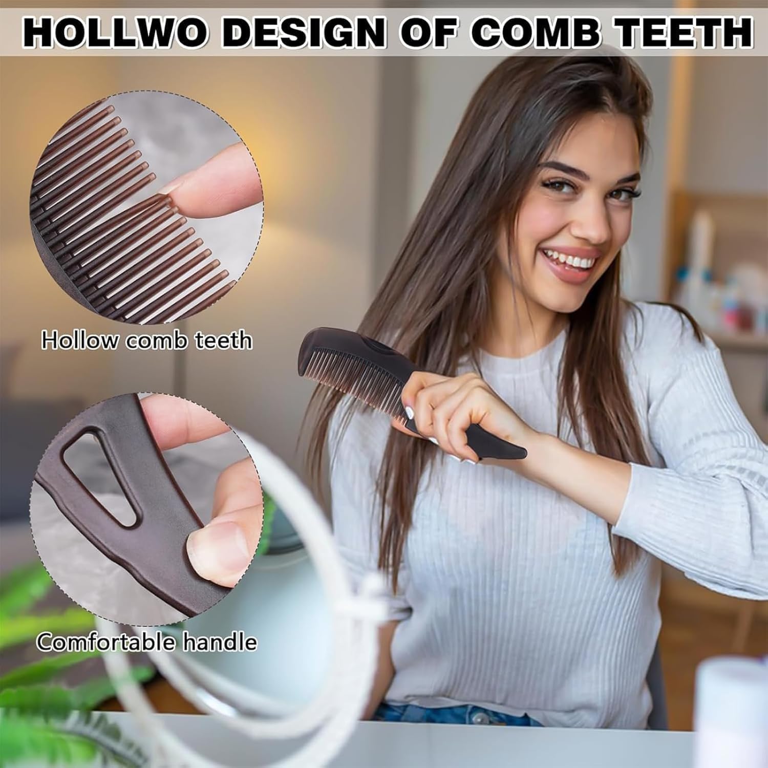 Orbica Dandruff Comb Massage Comb Scalp Brush for Dandruff Removal, Lice Removal, Hair Care - ABS Material, Unisex Adult, Multi Color (pack of 1) 2
