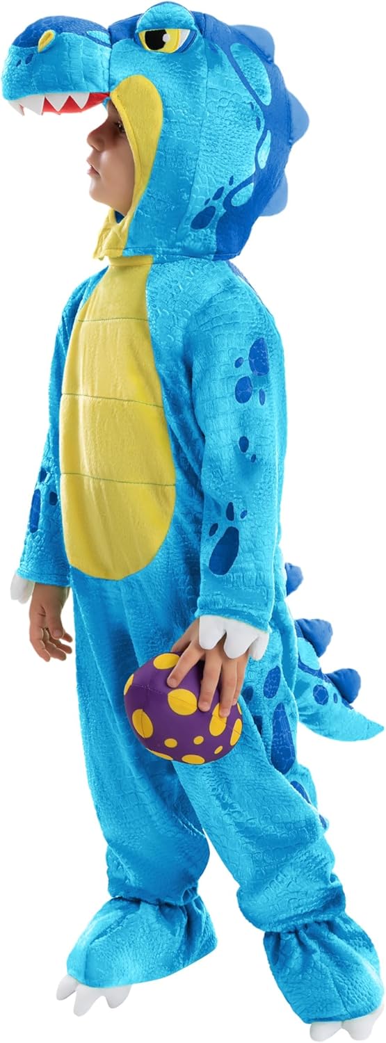 Spooktacular Creations Halloween Dinosaur Costume Kids, T.rex Costume Outfit with Egg for Toddler Child Dress Up Party