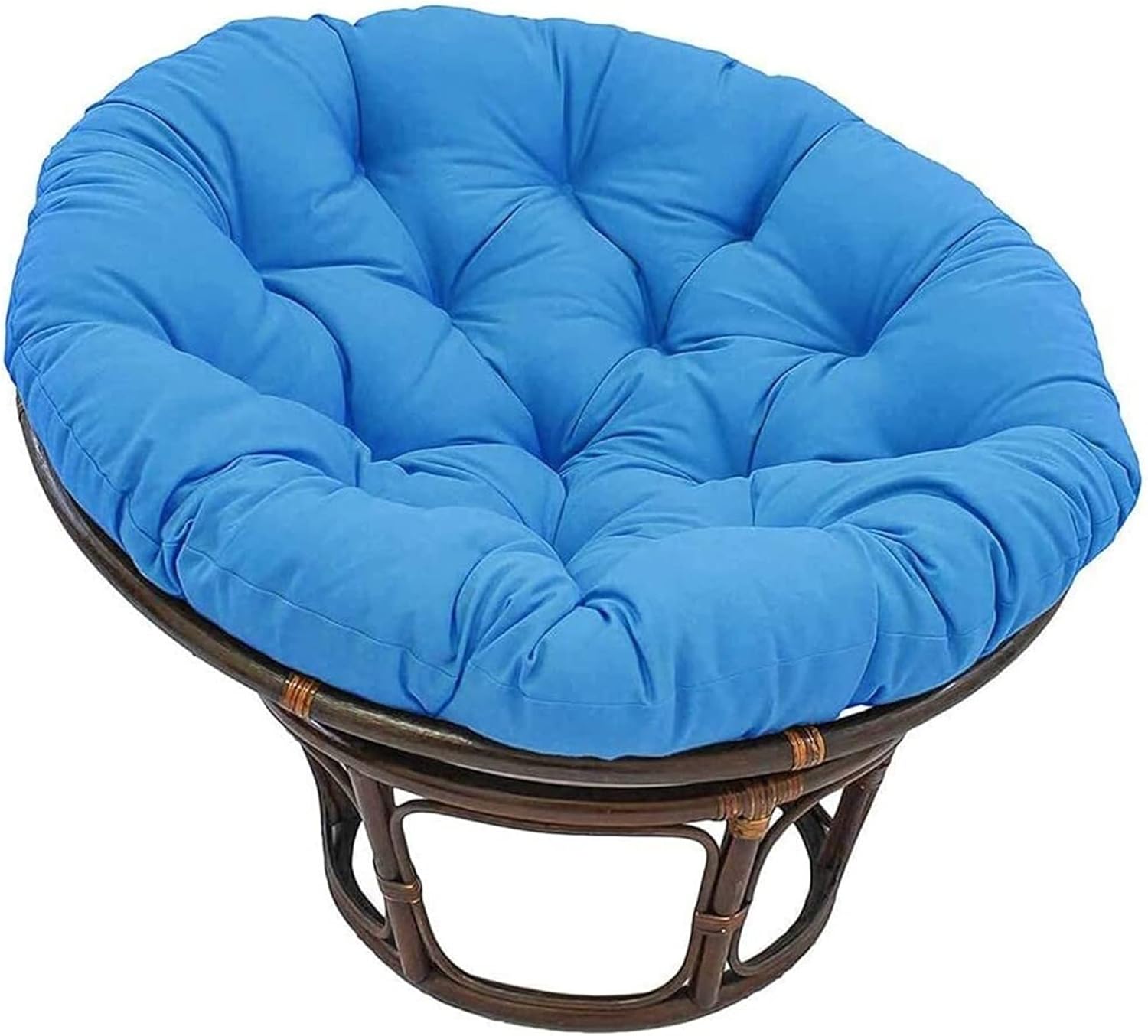 Erddcbb Papasan Cushion, Blue Chair Pads, Hanging Basket Swing Garden Yard Rattan Chair Mats for Outdoor Indoor(Without Chair),23.6x23.6inch