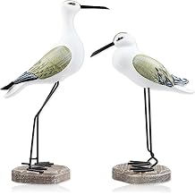 2 Pcs Wooden Seagull Figurine Sea Bird Statue Table Decorations Nautical Coastal Themed Centerpiece Decor for Home Decor Living Room Beach Party Beach Condo Table Display Holiday
