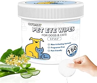 150Pcs Eyes Wipes for Dogs - Tear Stain Remover for Dogs - Dog Eye Cleaner, Eye Debris, Discharge, Mucus Secretions - Eye Wipes for Dogs & cat Eye Wipes - 3.2 inches