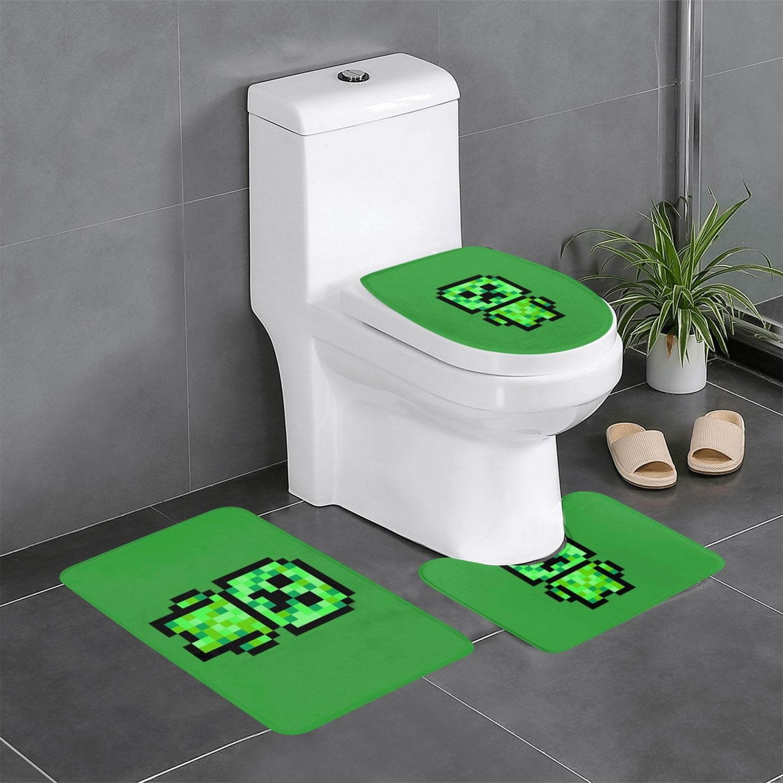 Amazon｜マイクラ トイレマット 便座カバー フタカバー 玄関マット