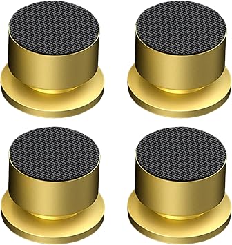 Hi-end Speaker Spikes, 1.8x1.4in Audio Speaker Shock Absorber Stand Feet Pads, Aluminum HiFi Isolation Feet Resonance Reducer for Subwoofer CD DVD Amp Turntables Gold, SPK4535 1.8"x1.4"