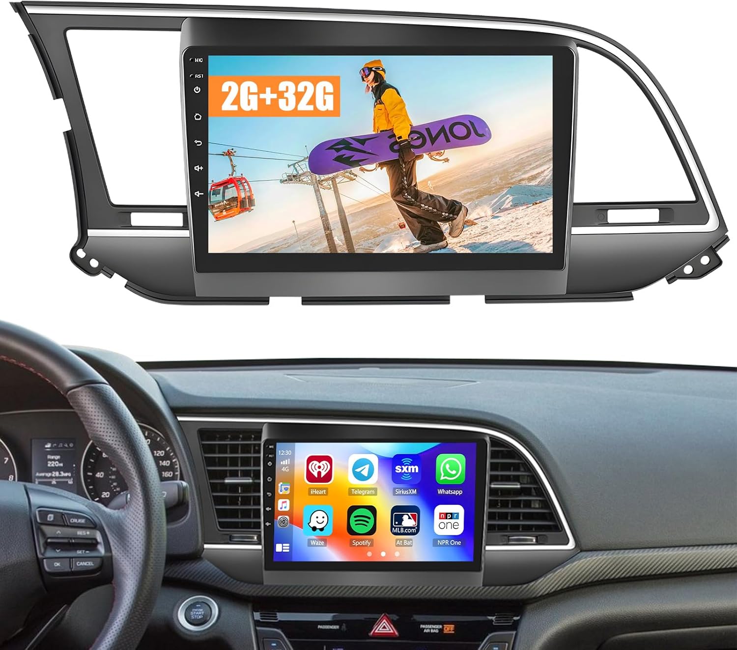 Hikity 9" Android 15 Car Stereo For Hyundai Elantra 2007-2010 With Wireless CarPlay & Android Auto