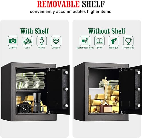Miniatura 3 de Caja de seguridad ignífuga impermeable, caja fuerte personal para el hogar, caja fuerte ignífuga con teclado de dígitos, caja de seguridad para