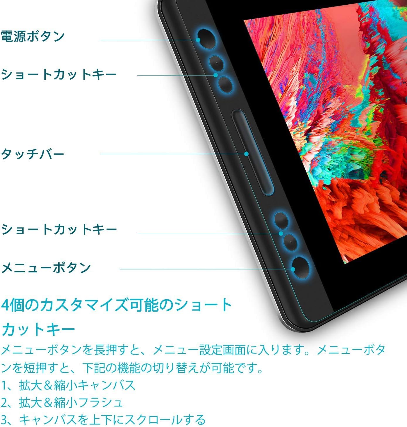 信頼 Huion液タブ Kamvas 13 13 3インチ 入門者に適用 傾き検知機能 充電不要ペン ショートカットキー8個 フルラミネートスクリーン 液晶タブレット スタンド付き 黒 Fucoa Cl