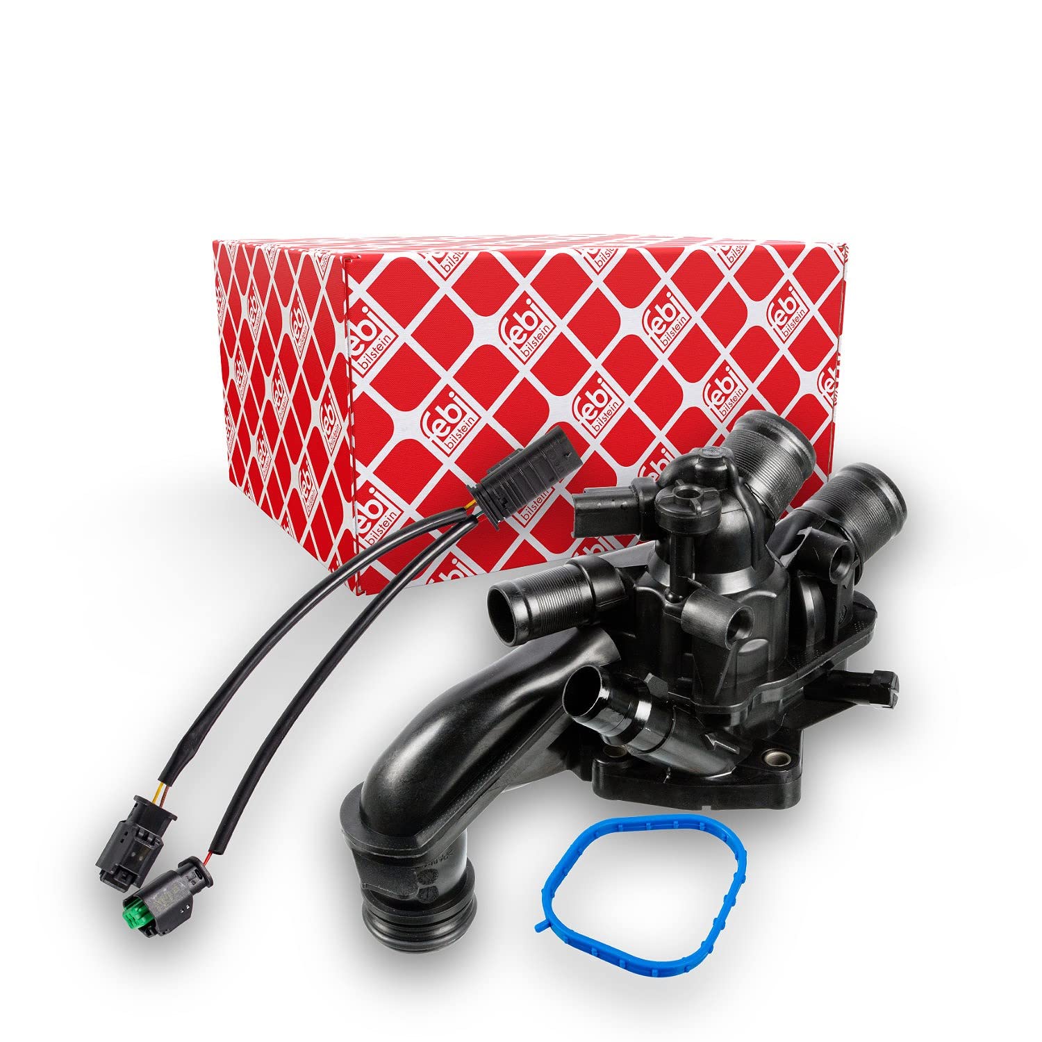 Febi bilstein 170321 Termostato con carcasa, junta, interruptor de temperatura y cable de conexión, 1 unidad