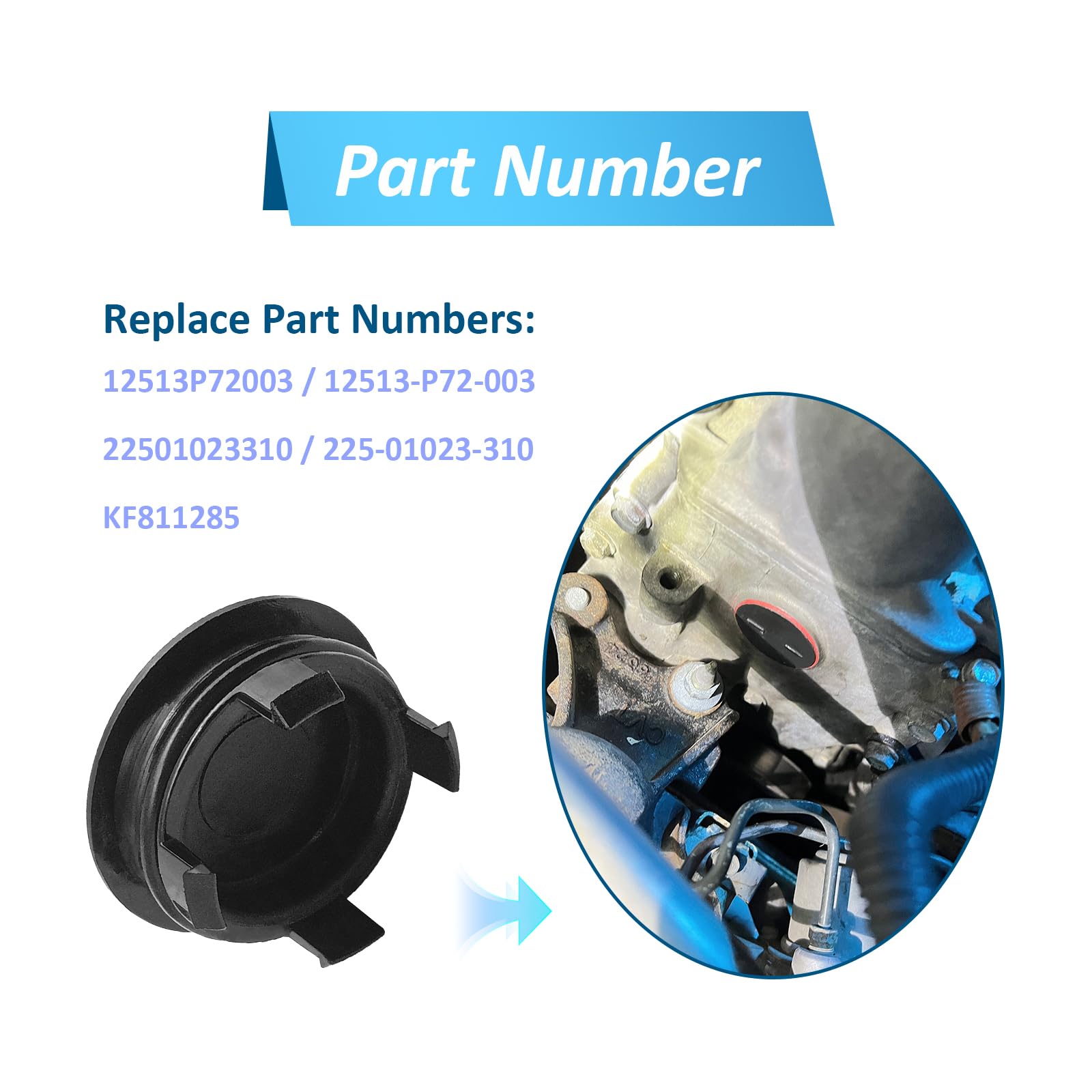 XC_HiveAutoParts Cylinder Head Rear Cam Plug With Seal For Honda & Acura – 12513-P72-003 (Fits 1990-2022)