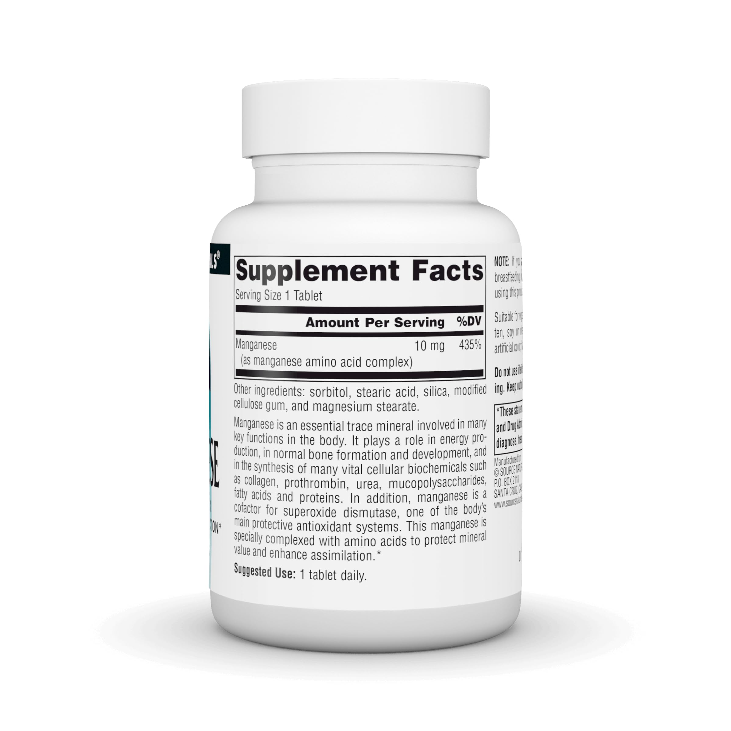 Source Naturals Manganese, 10 mg - 250 Tablets — Amazon image 3