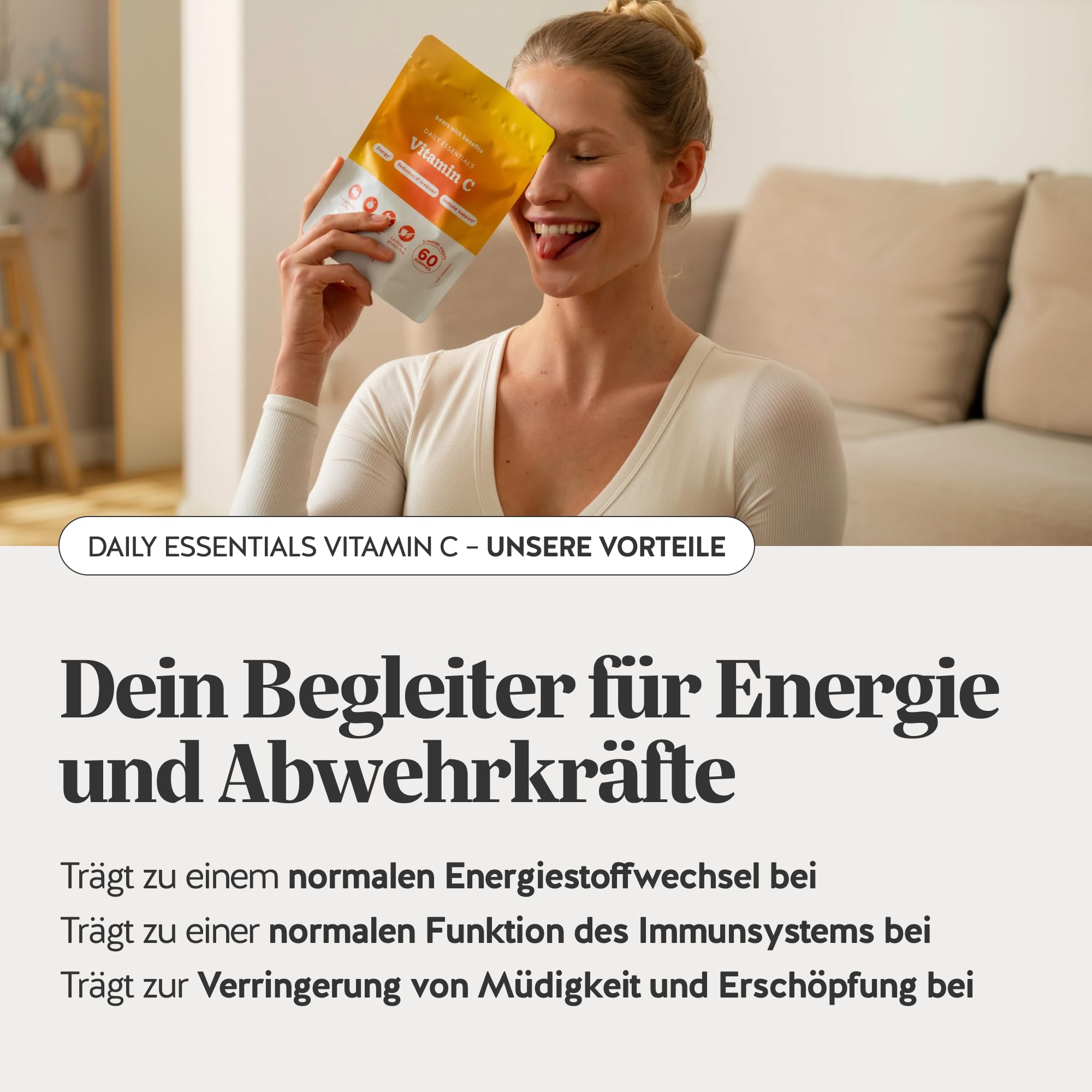 Bears with Benefits - Gummibärchen Vitamin C - Stoffwechsel - 60 Stück