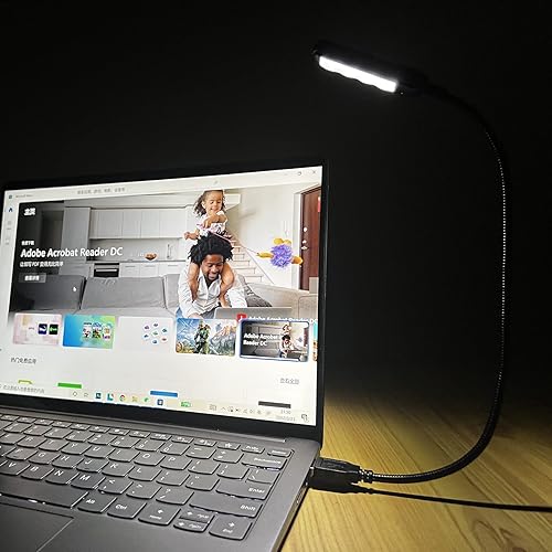 Miniatura 2 de Luz USB para teclado de laptop, gruesa y flexible, 3 brillos x 3 temperaturas de color, luz de lectura USB para trabajo nocturno sin molestar a los