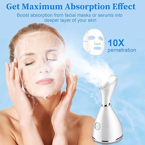 Miniatura 5 de Vaporizador facial vaporizador facial iónico mejorado para limpieza profunda facial profesional en el hogar spa niebla cálida sauna senos nasales