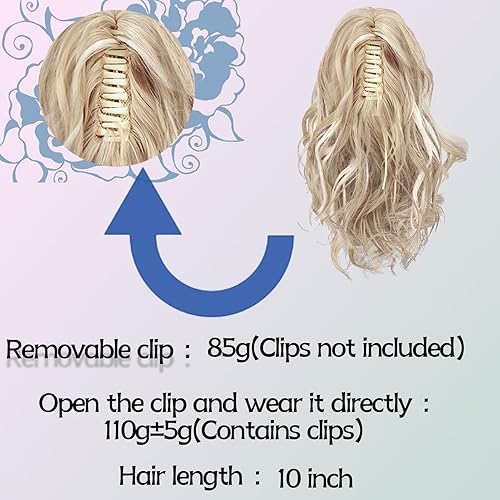 Miniatura 2 de Extensión de cola de caballo con clip, extensiones de cola de caballo con clip, cola de caballo corta, cola de caballo ondulada y rizada con clip en