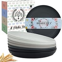 Vista 9 de Homienly Platos pequeños Platos de paja de trigo ligeros e irrompibles de 5.7 pulgadas Juego de 8 platos pequeños de postre, aptos para Beige