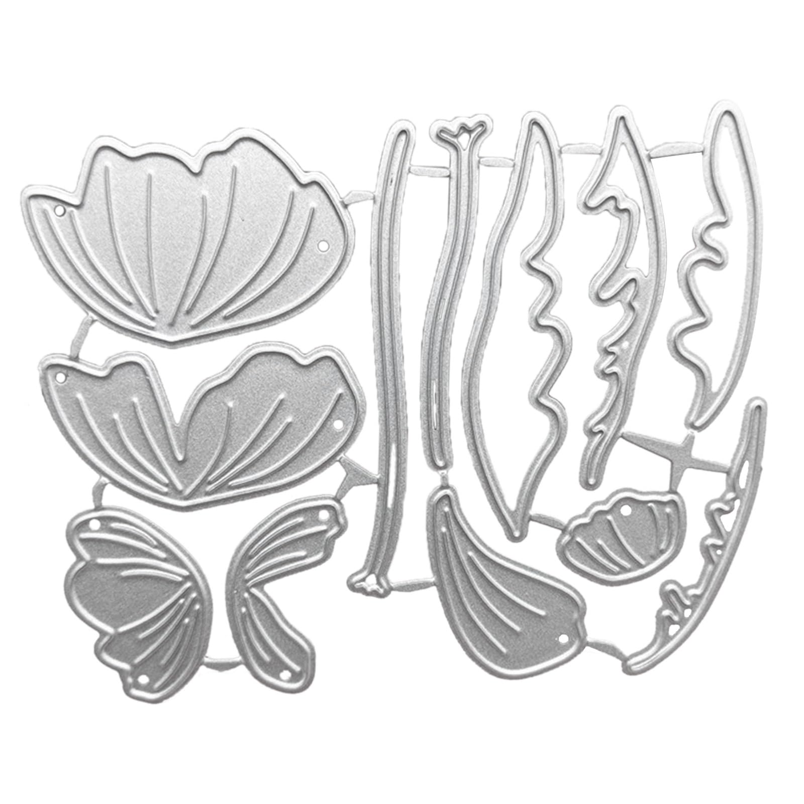 Elnwnnkc Lotuses Flower Metal Cutting Dies for Scrapbooking Die Cuts Paper Cards Embossed Decorative Theme Invitations Two Lotuses Flower Embossing Die Carbon Steel Cuts