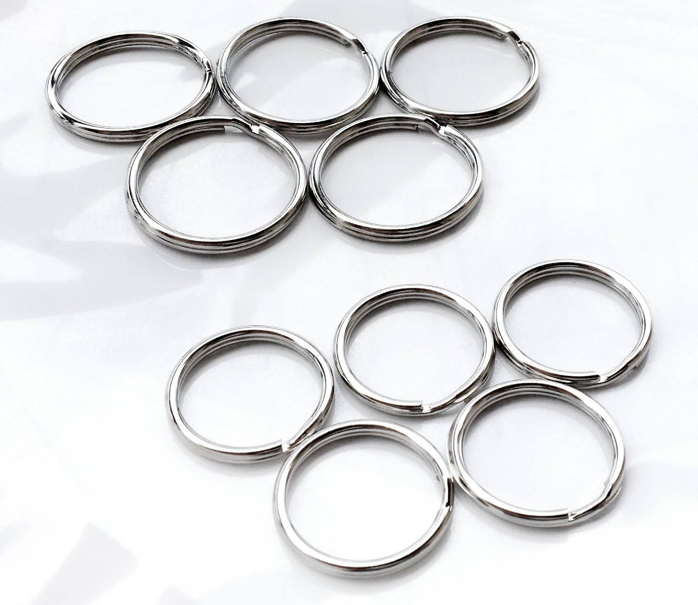 Key Ring/Key Chain, 50 Pack 1 inches Split Round Metal Silver Keyring for Home/Car/Outdoor/Arts/Lanyards/CraftsKeys Organization: Office Products