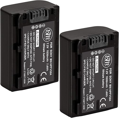 BM Premium 2 baterías NP-FV50A de alta capacidad para Sony FDR-AX30 FDR-AX33 FDR-AX53 FDR-AX700 FDR-AX100 FDR-AX35 HXR-MC50 HXR-MC88 HX-RNX80