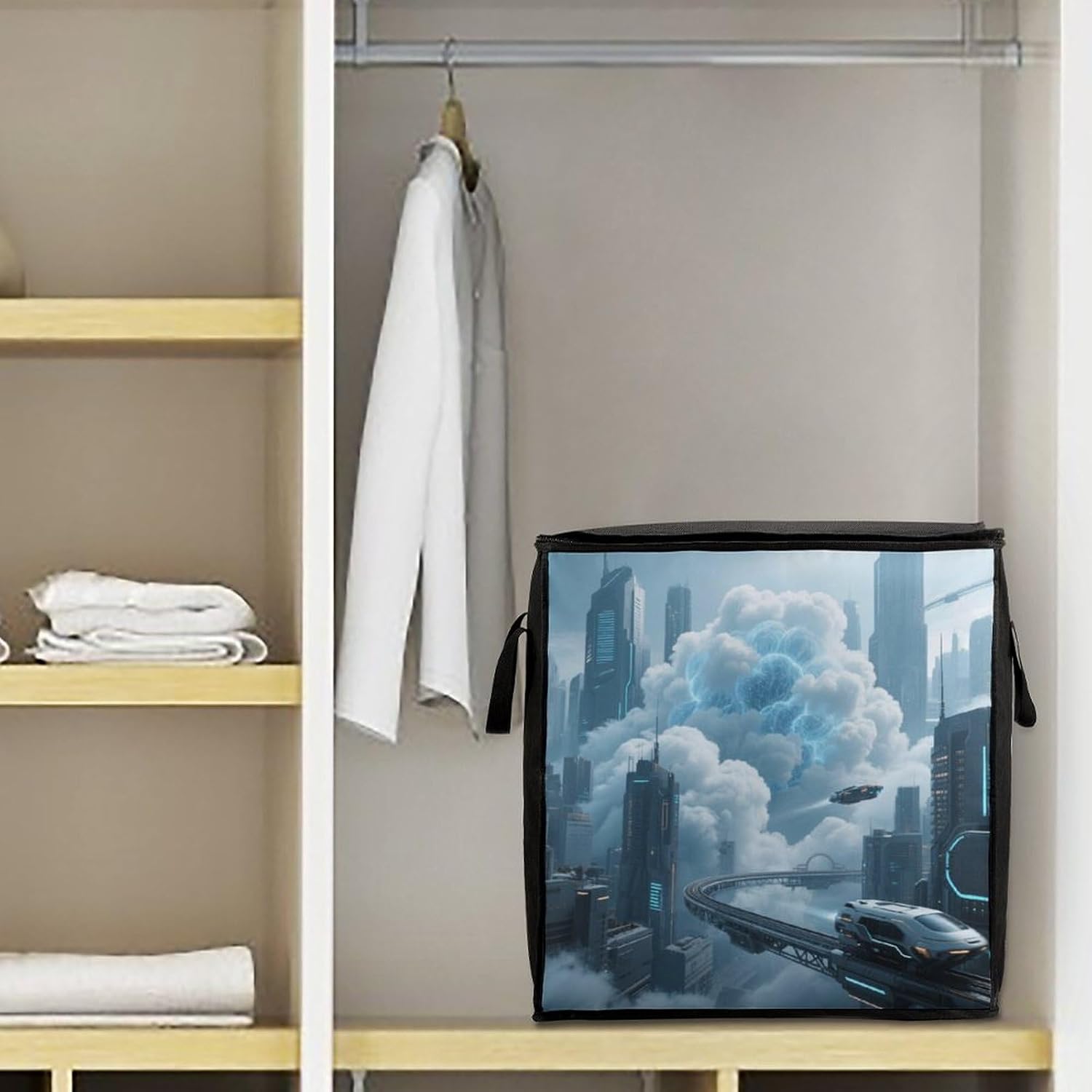 Technological City Storage Bags Moving Bags Storage Bins | Comforter Storage Bag Reinforced Handles & Zippers Foldable Closet Organizers and Storage for Blanket Pillow Clothes