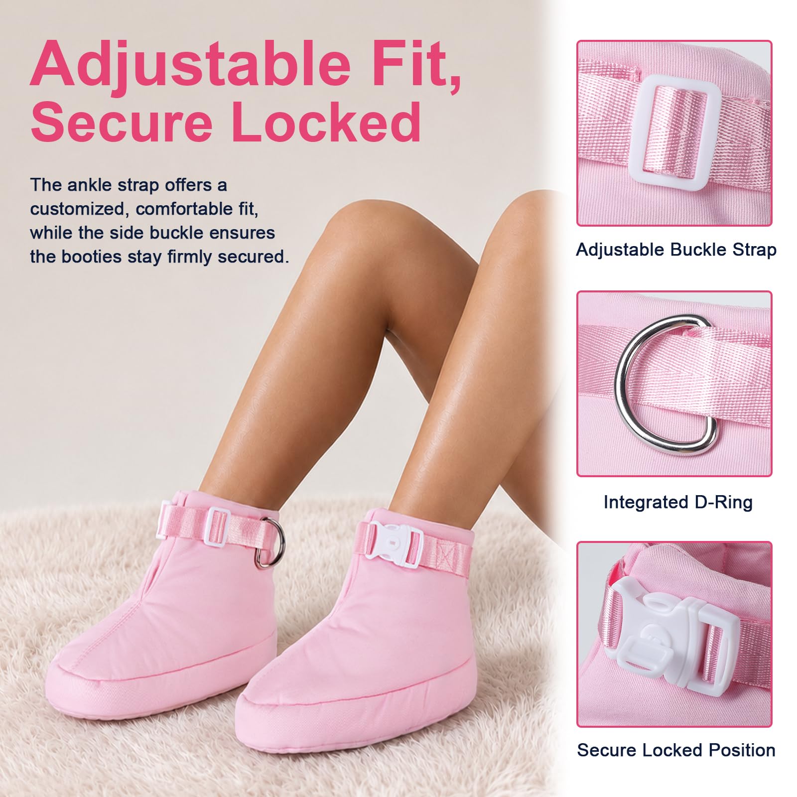 LittleForBig Fesselnde Krabbel Booties mit Schloss und Spikes
