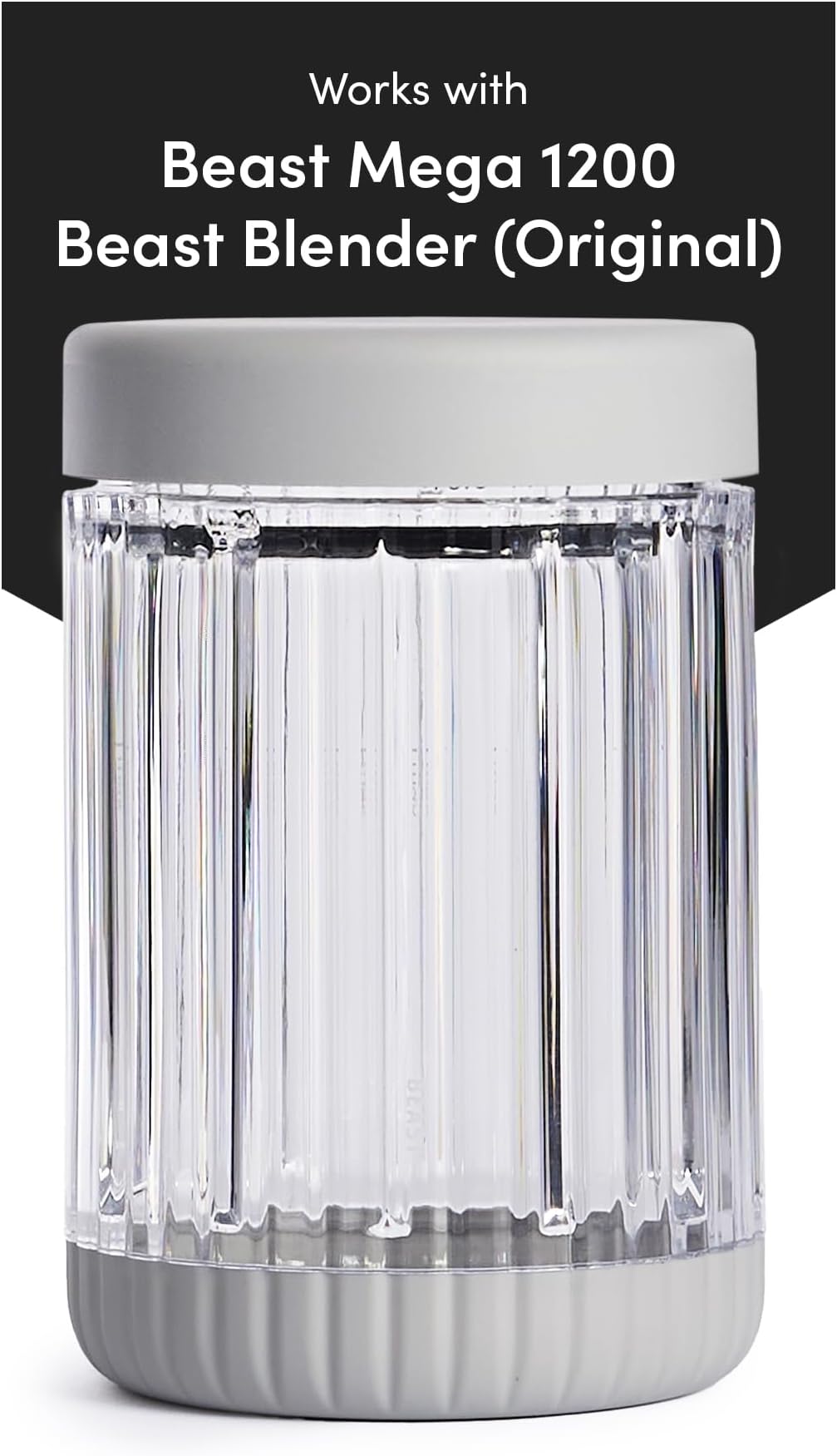800mL Blending Vessel + Storage Lid | Compatible with 1000W Beast Blender | Blend Smoothies and Shakes (Pebble Grey)