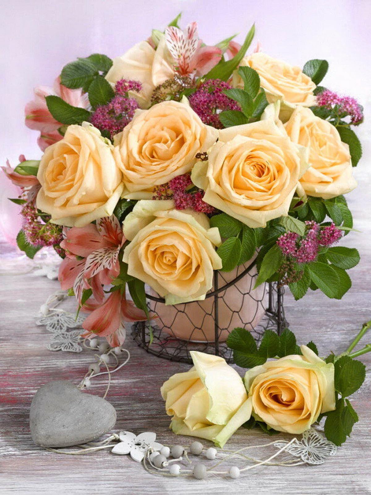 OWN4B クロスステッチ刺繍キット図案印刷、11ct 花瓶の花 初心者向けの簡単な刺繍セット36x46cm Cross Stitch