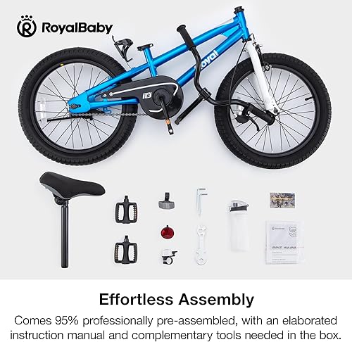 Miniatura 195 de RoyalBaby Kids Bike Freestyle Classic & EZ Balance Pedal Switchable Bicycle, 12 14 16 18 Inch, 3-10 Years Toddler to Big Kids Verde