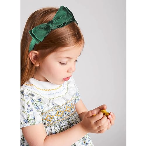 Miniatura 6 de DEEKA Juego de 2 lazos de terciopelo verde oscuro con lazo para el cabello, accesorios uniformes para el cabello para niñas pequeñas y escolares