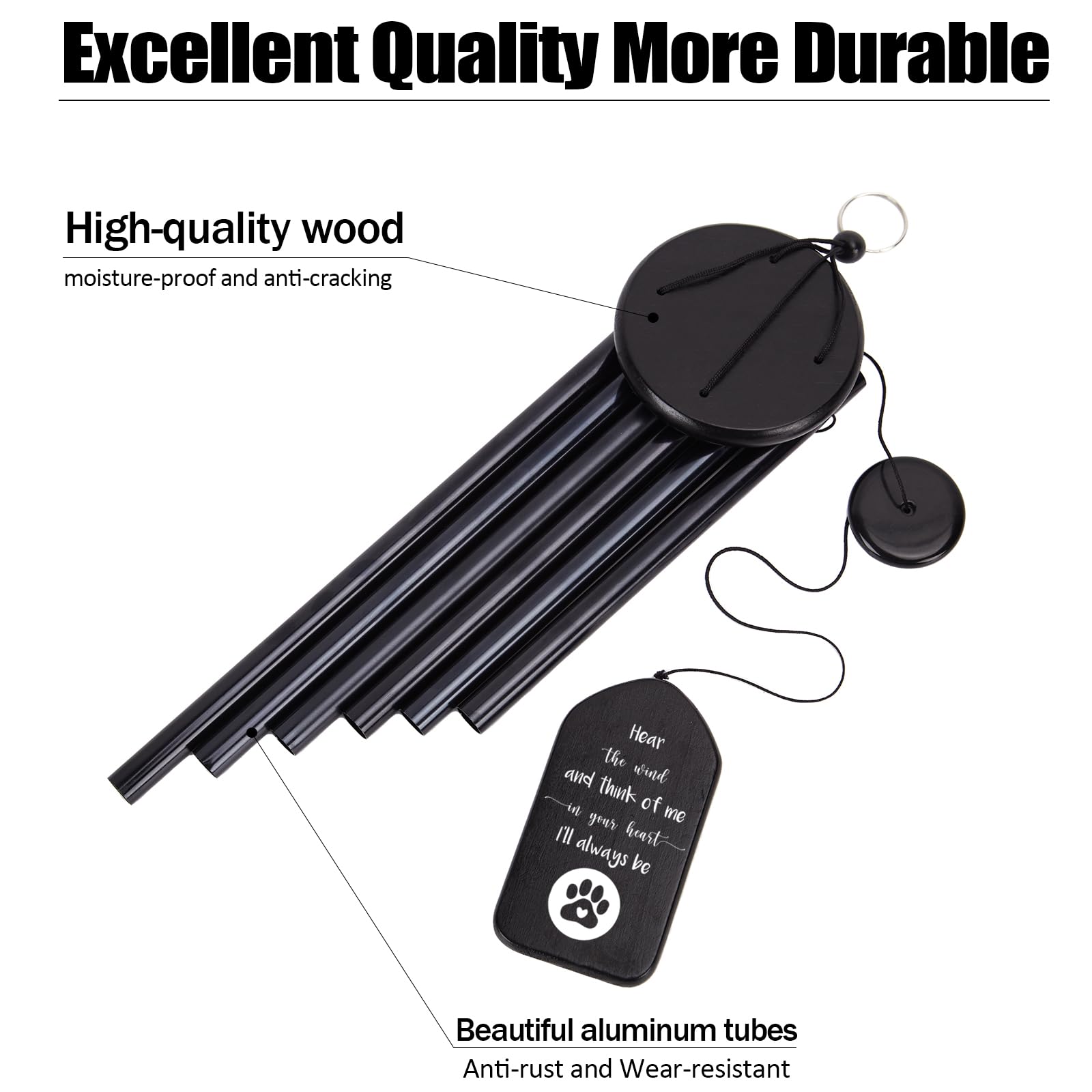 Personalisiertes Windspiel Zur Haustier-Erinnerung - Gedenkgeschenk Für Verstorbene Tiere