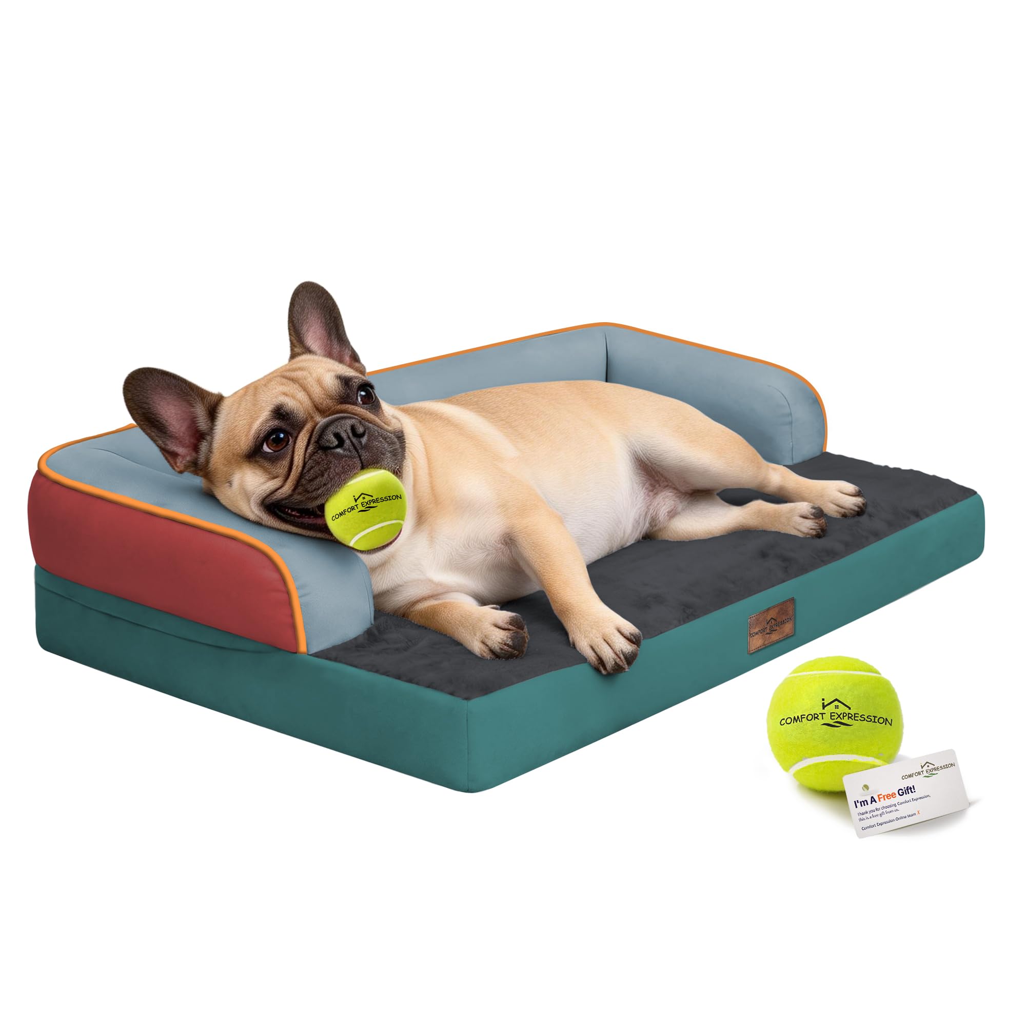 Comfort Expression Washable Dog Bed with Bolster for Medium to Large Dogs — image 1