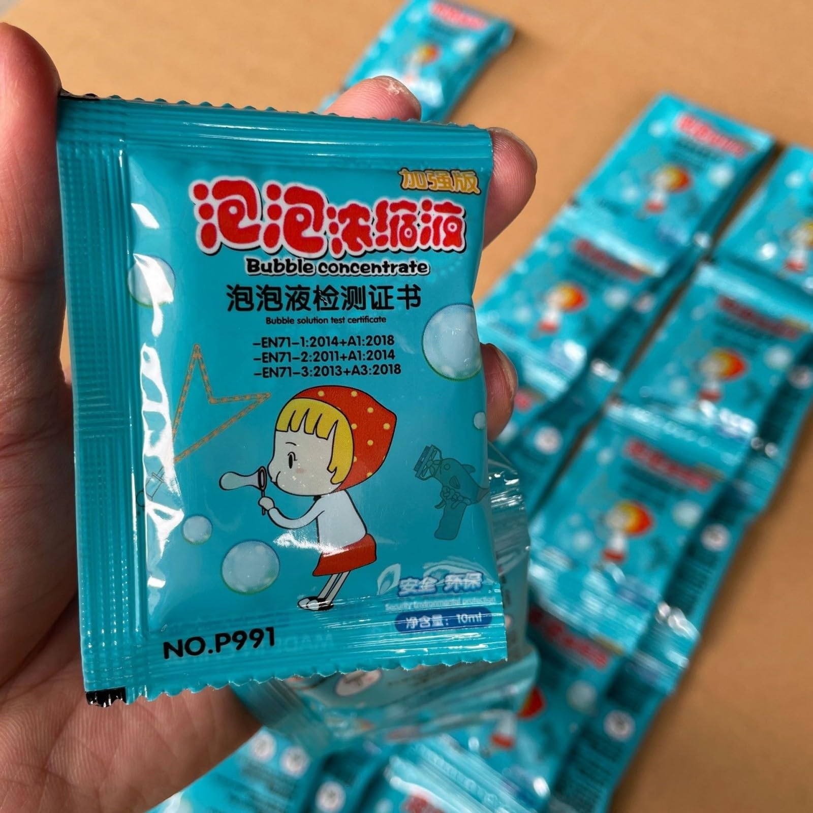 Concentrato per macchinari, altamente concentrato, a lunga durata, ricarica per bolle di sapone, 10 ml, soluzione perfetta per soffiare (Sky Blue, 5 x 3 cm)