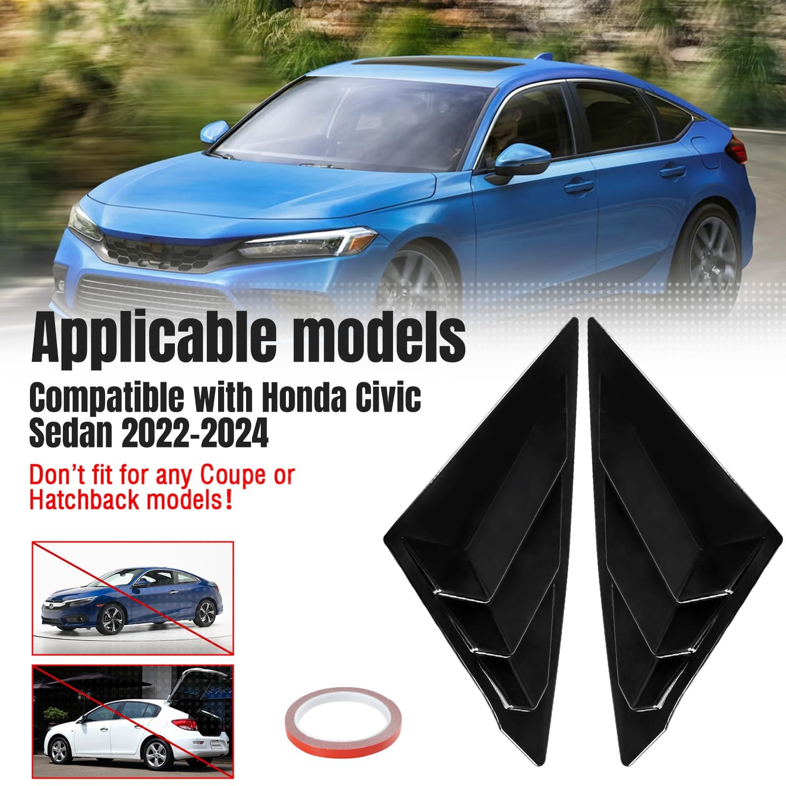 Archaic Fensterlamellen Für 2022-2024 Honda Civic Hatchback Type R