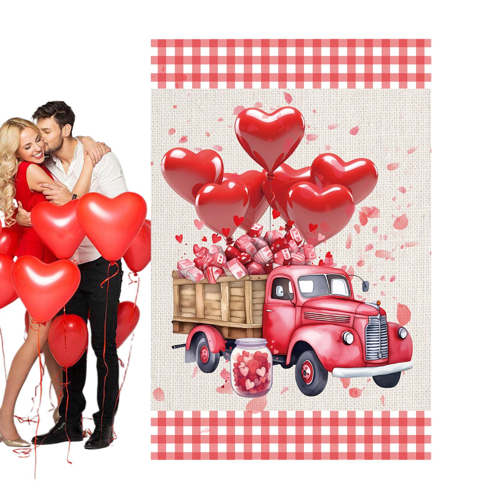 Avezano Valentinstags-Gartenflagge "Hello Love" – Doppelseitig, Wetterfest, 30,5x45,7 Cm Für Garten & Balkon