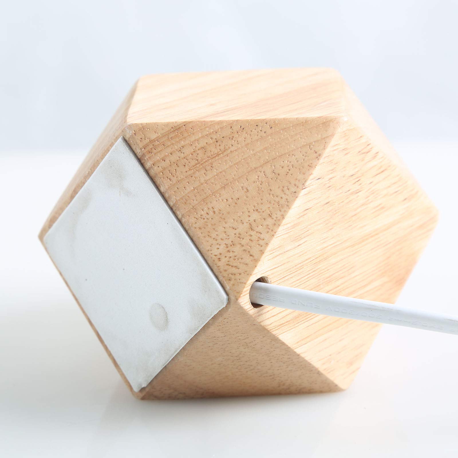 2 uds.Lámpara de mesa pequeña Lámpara de noche con base de madera de diamante junto a la lámpara, E27 60W Perfecta para dormitorio, salón u oficina (sin bombilla)