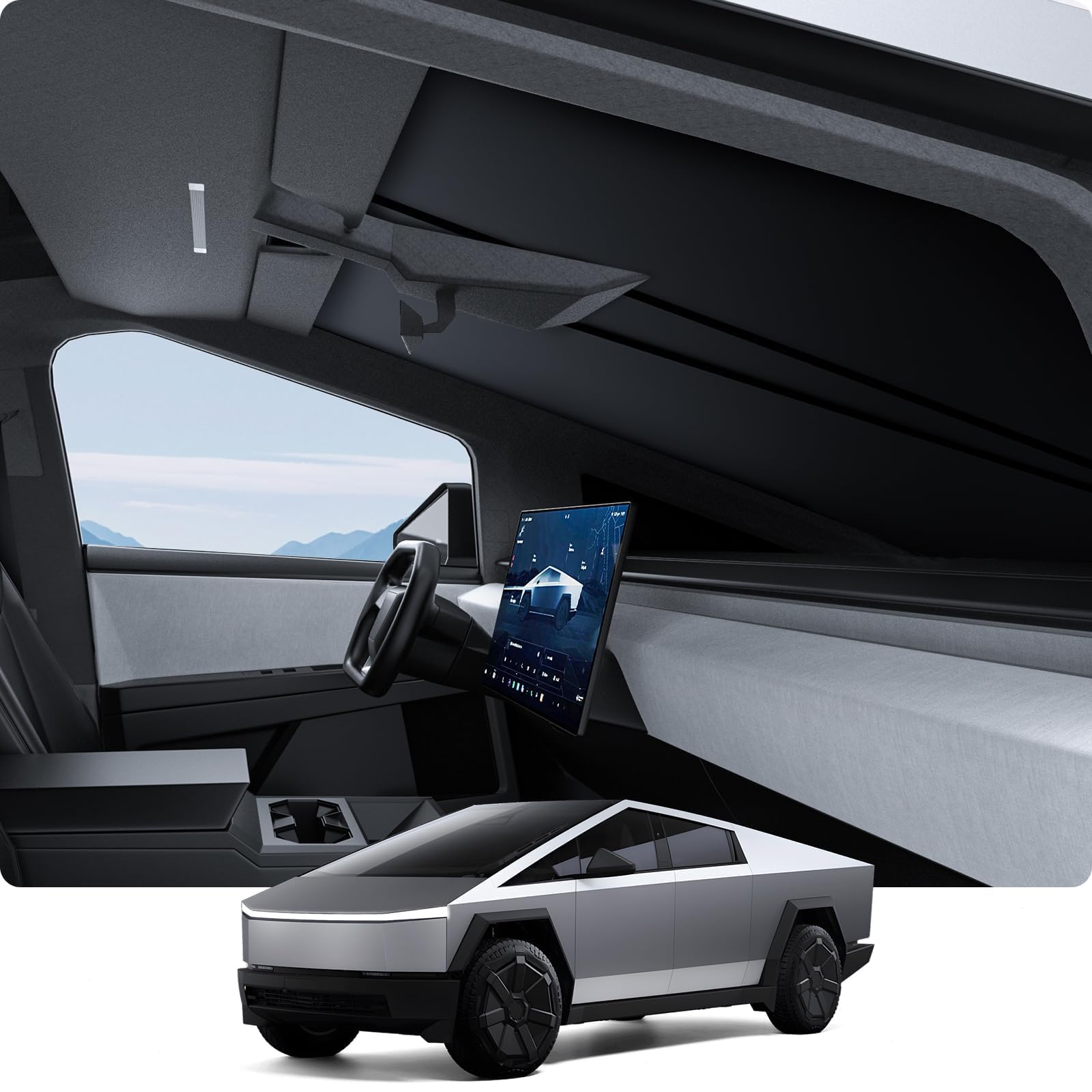 Photo 1 of BASENOR Windshield Sunshade for Tesla Cybertruck 2024-2026