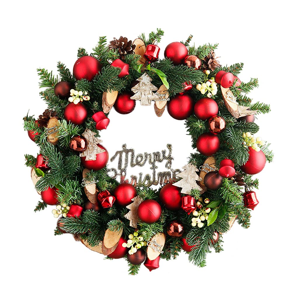 Couronne de Noël de qualité supérieure aux détails enneigés artificiels