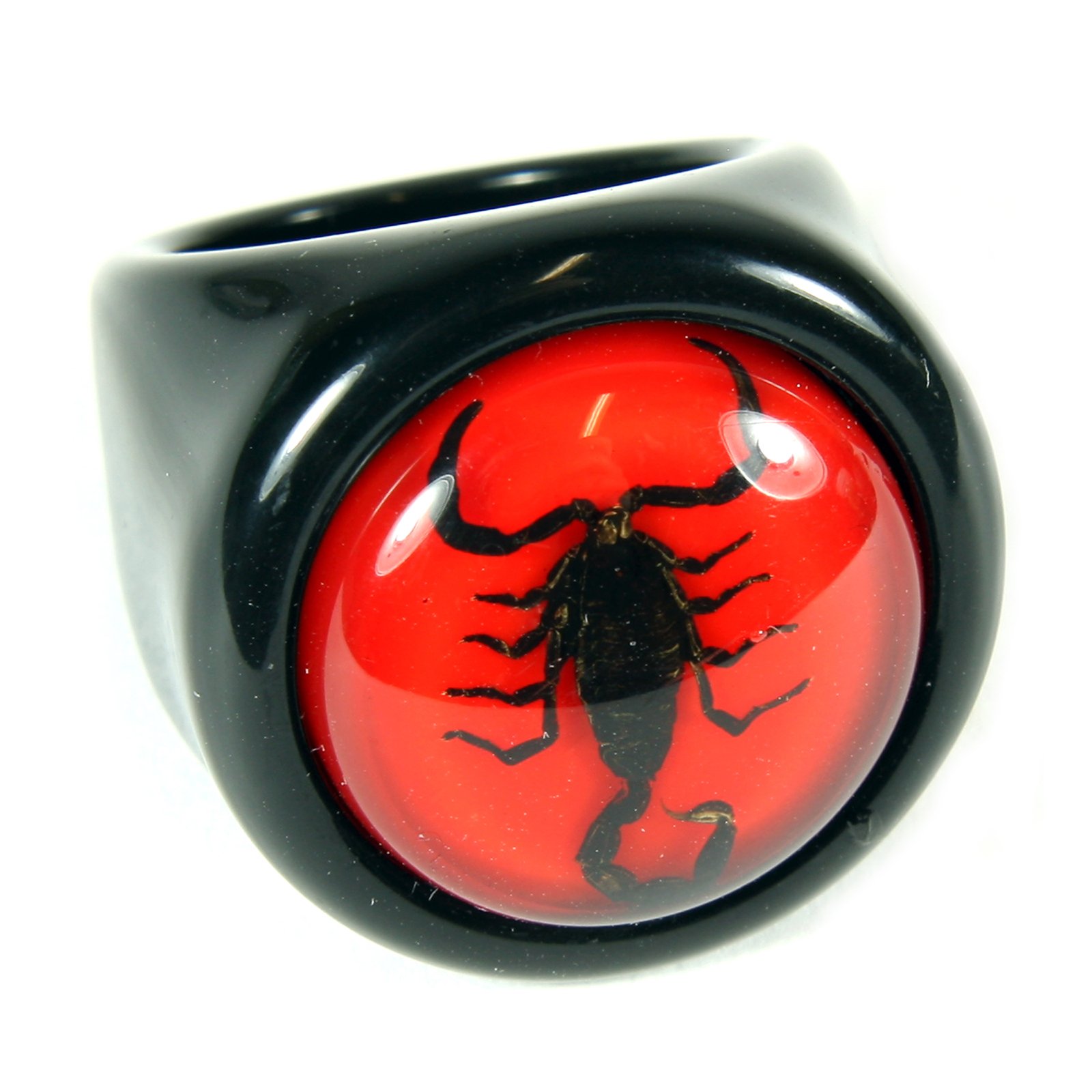 REALBUG Black Scorpion Black Ring Red Background Size 6
