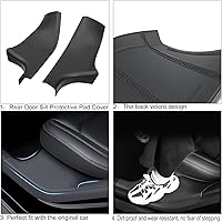 Vista 3 de FASTCHE para Tesla Model Y Protector de umbral de puerta de 5 plazas (NO apto para 7 plazas) Tira de protección contra patadas para pedal de puerta
