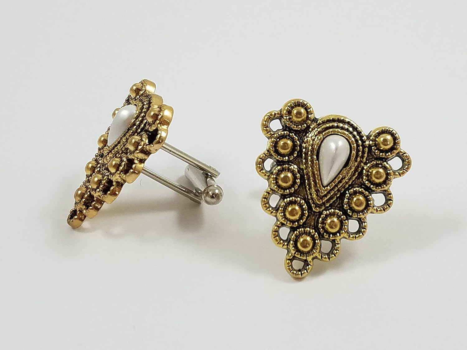 Victorian Stage Jewelry Cufflinks, Lapel Pin, Earrings, or Tie Bar