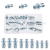 Vista 1 de Tuerca de pétalos de tornillo de expansión, M4 M5 M6 M8 Molly Jack tuercas con tornillos, kit surtido de tuercas para pared hueca, hierro para pared