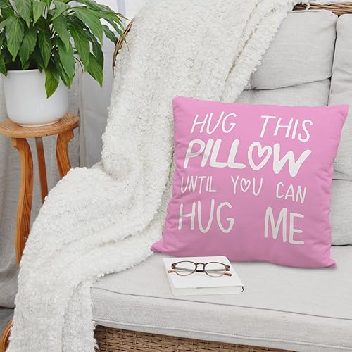 Miniatura 5 de Sufamb Hug This Pillow Until You Can Hug Me - Funda de almohada decorativa de 22 x 22 pulgadas, regalos de cumpleaños para novio, novia, regalos de