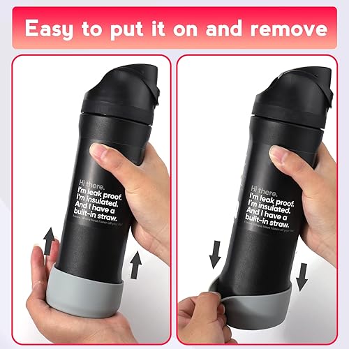 Miniatura 5 de Juome 2 fundas de silicona para botella de agua, botas protectoras de silicona para Owala de 24 onzas, cubierta inferior antideslizante para