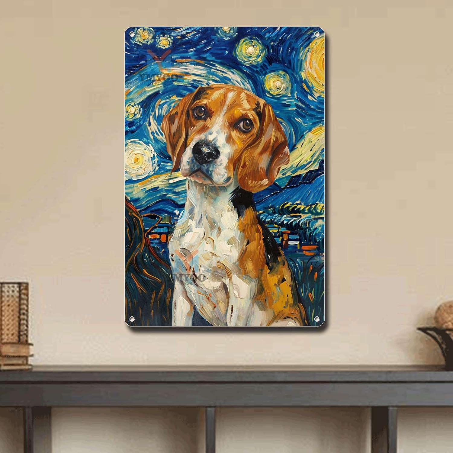 Metal Sign Vintage Tin Sign Beagle'S Starry Night Adventure Inquisitive Beagle in Night for Home Family Room and Seasonal Celebrations Corrosion Resistant Aluminum 6×8 Inches image 4